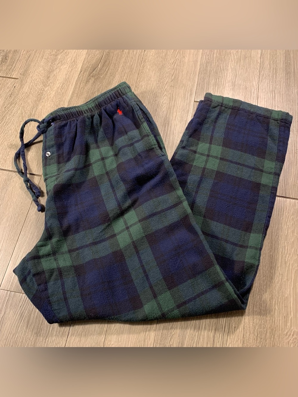 Polo Ralph Lauren Green & Blue Pkain Flannel Pull On Sleepwear Bottoms size XL